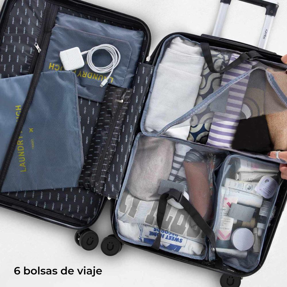 Foto 6 pulgar | Juego 3 Maletas De Viaje Rígidas Ruedas 360 Bolsas De Viaje Naranja