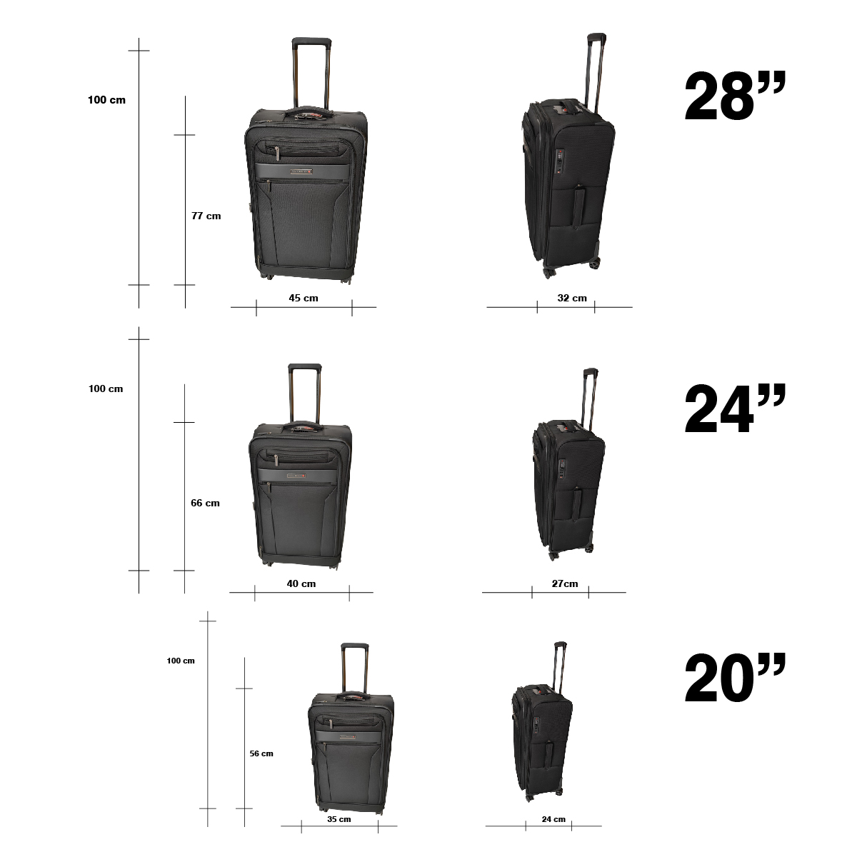 Foto 9 pulgar | Set de 3 Maletas Travel Republic TR-7502 Negras