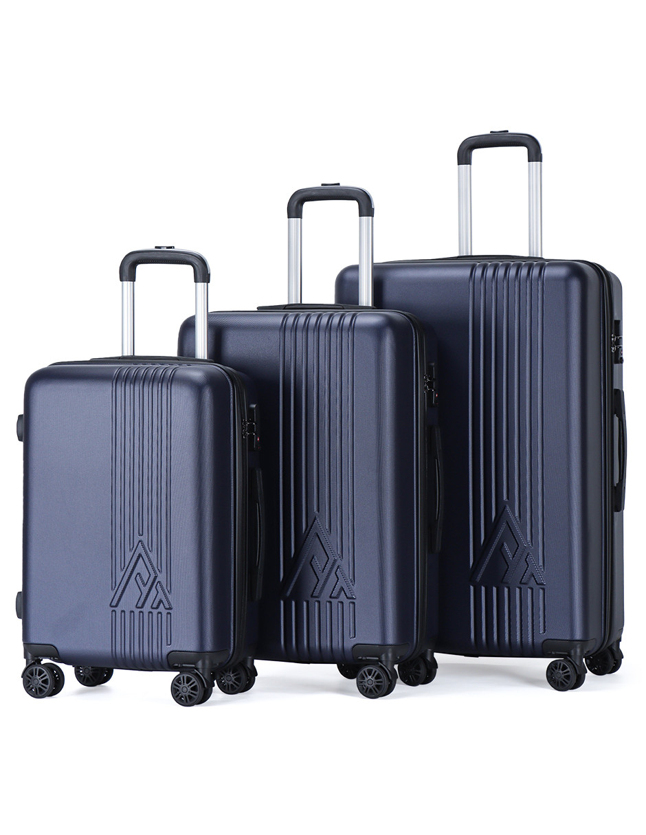 Maletas de Viaje Armored Travel 3 Piezas 28” + 24” + 20” Carry-On Abs Doble Calibre con Candado de Alta Seguridad