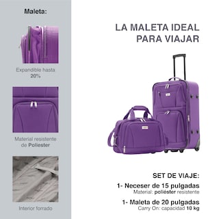 Foto 2 | Juego de Maleta 20'' + Neceser 15'' Fly and Trip Medellín Maroados
