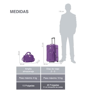 Foto 3 | Juego de Maleta 20'' + Neceser 15'' Fly and Trip Medellín Maroados