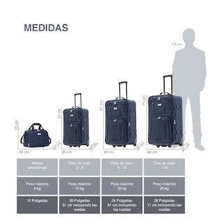 Foto 3 | Maletas y 1 Neceser Fly & Trip Medellín Azules 3 Piezas