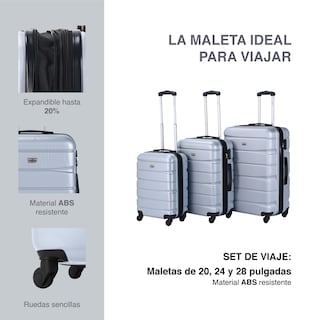 Foto 2 | Juego de Maletas Fly & Trip Grises 3 Piezas