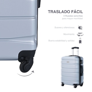 Foto 6 | Juego de Maletas Fly & Trip Grises 3 Piezas