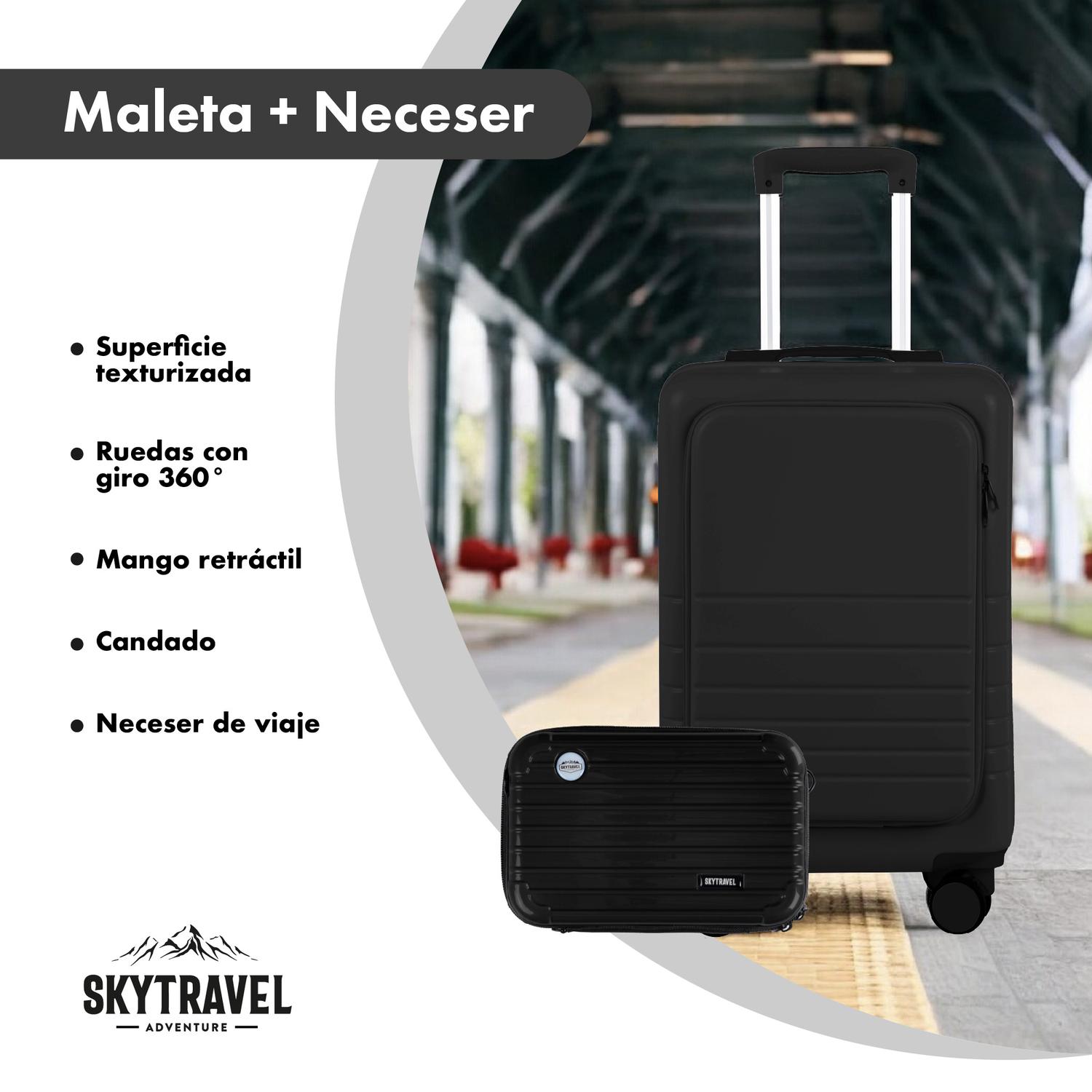 Foto 3 pulgar | Maleta de Viaje 10kg 20 Pulgadas Cabina Carry On 4 Rueda 360 Negro