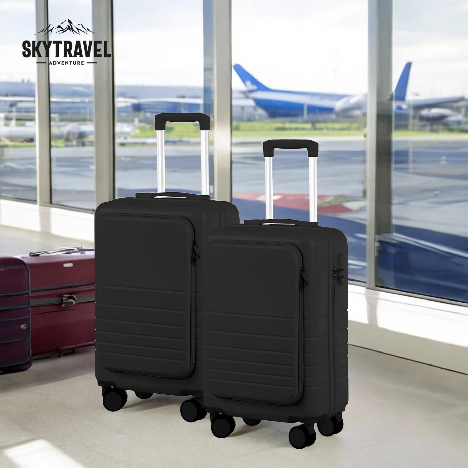 Foto 7 | Maleta de Viaje 10kg 20 Pulgadas Cabina Carry On 4 Rueda 360 Negro