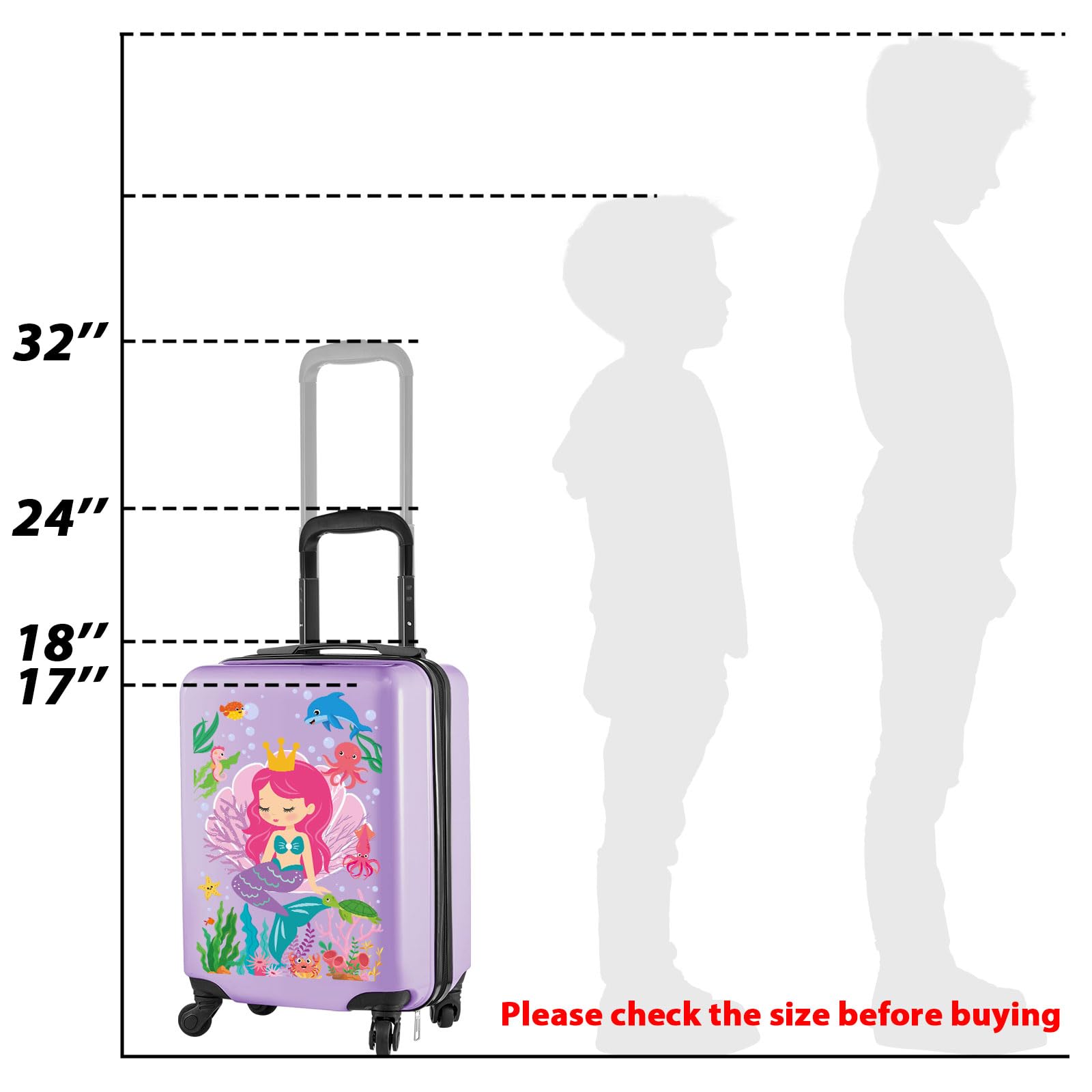 Foto 4 pulgar | Set de Equipaje Sanwuta Mermaid de 43 cm con Almohada Maleta y Mochila - Venta Internacional.