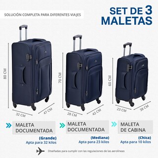 Foto 3 | Set de Maletas Us Urban 3 piezas Azul
