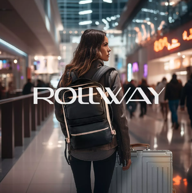 Foto 8 | Juego De 2 Maletas Y Mochila De Viaje Rollway Rw-lu03 Oro Rosado