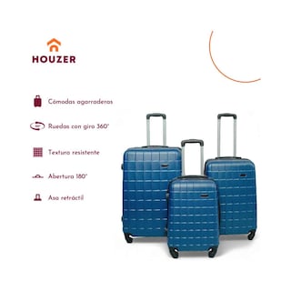 Foto 7 | Juego de Maletas Rack & Pack Set 3 Maleta Rígidas Azules con Ruedas