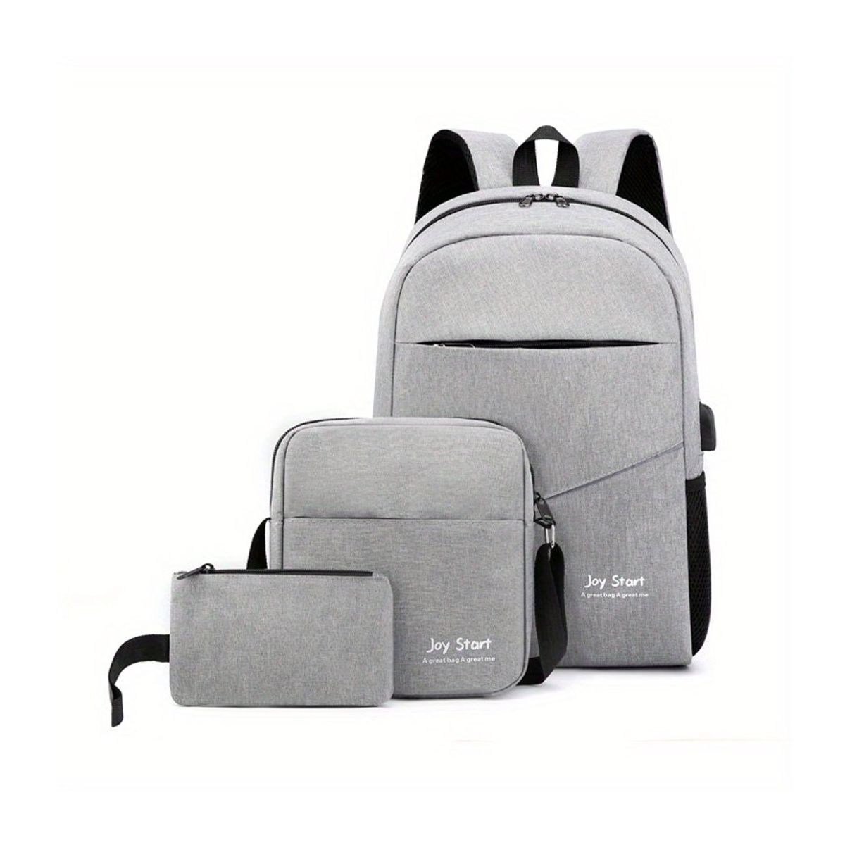 Foto 2 pulgar | Kit De 3 Mochilas De Uso En Oficina O Escolar Con Compartimento Para Laptop Gris
