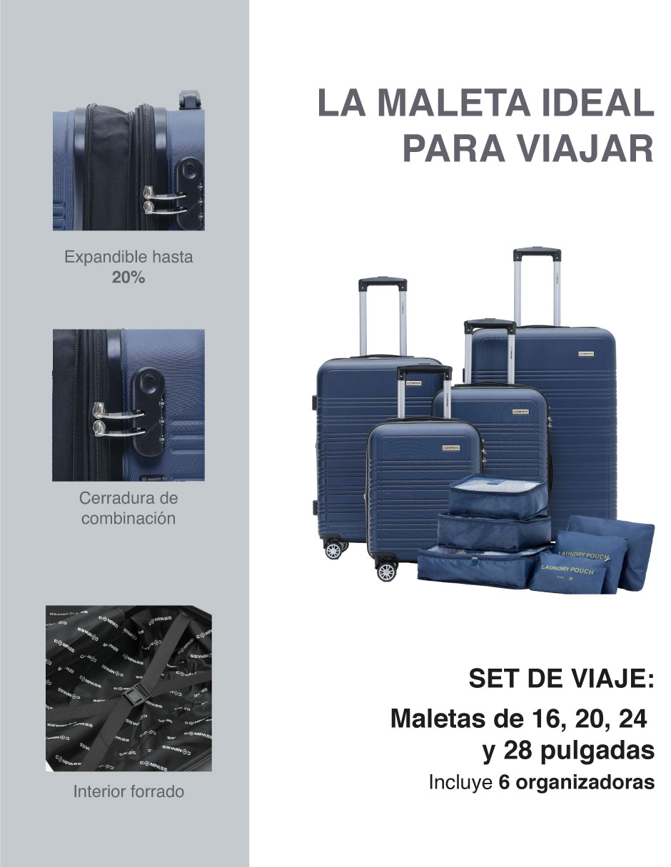 Foto 2 | Maletas Montevideo 4 Piezas Azul
