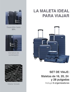 Foto 2 | Maletas Montevideo 4 Piezas Azul