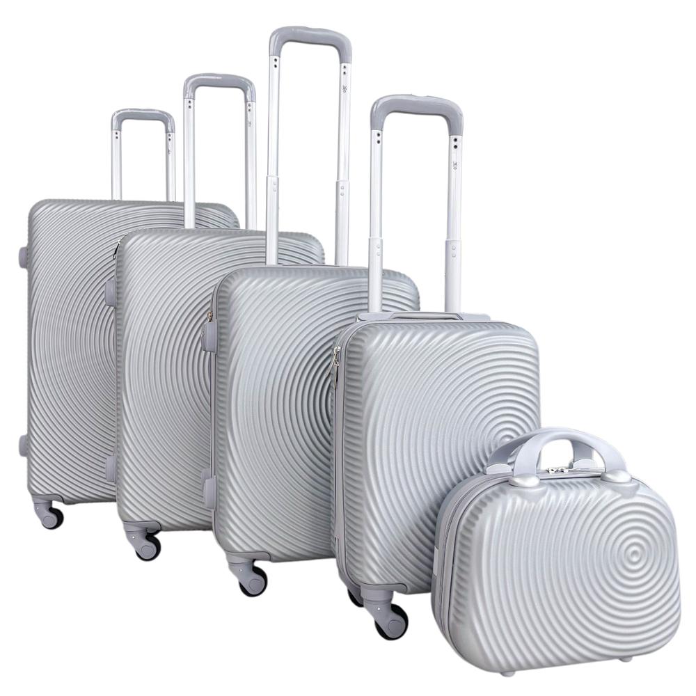Juego Set De Maletas 5 Pzs Rigidas 4 Ruedas 360 Resistentes