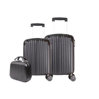 Foto 1 | Set Maletas De Cabina Y Neceser Jon 5832 3 Piezas Negro Negro