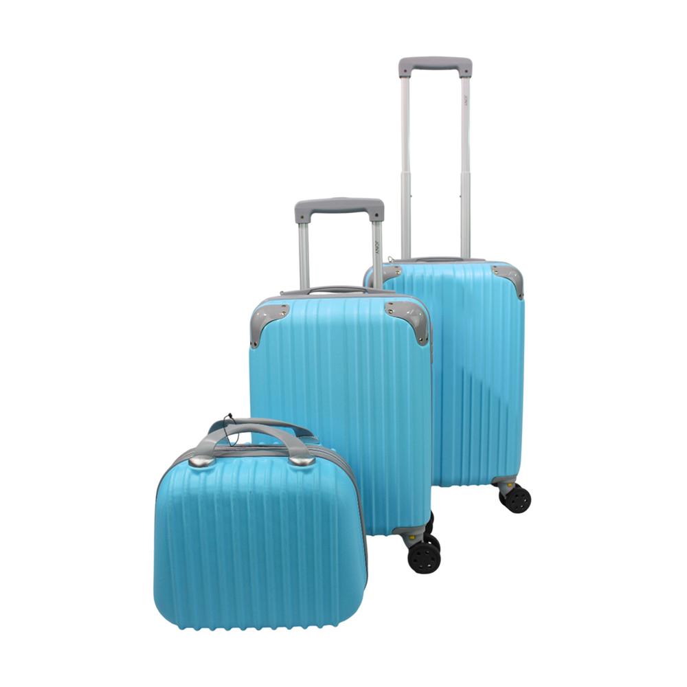 Foto 1 | Set Maletas De Cabina Y Neceser Jon 5832 3 Piezas Azul Claro Azul