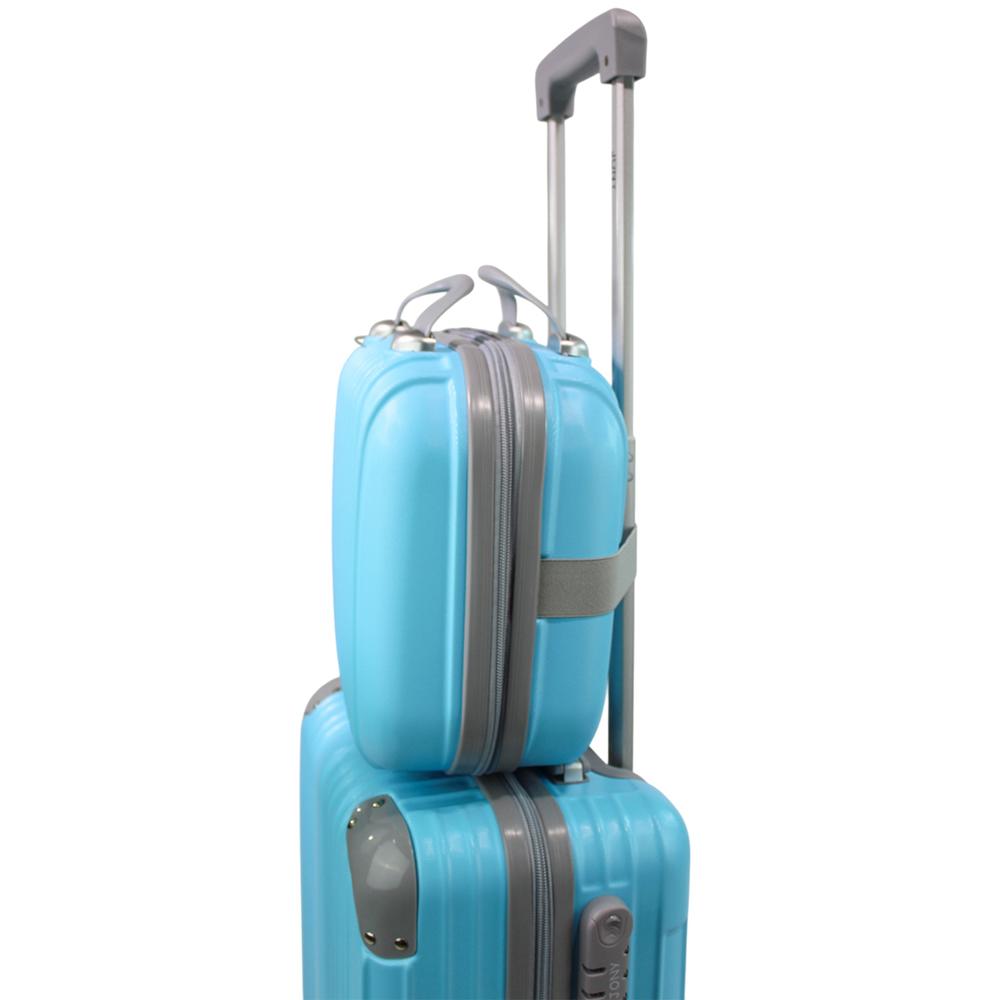 Foto 6 | Set Maletas De Cabina Y Neceser Jon 5832 3 Piezas Azul Claro Azul