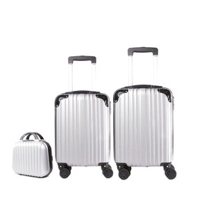 Foto 1 | Set Maletas De Cabina Y Neceser Jon 5832 3 Piezas Plata Plateado