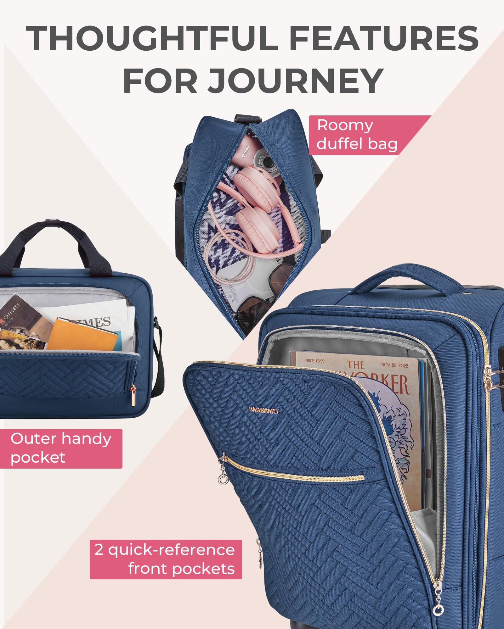 Foto 5 pulgar | Maletas Bagsmart Ampliables Azules - Venta Internacional