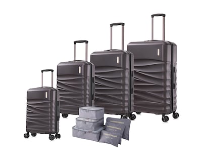 Foto 1 | Set de 4 Maletas Rígidas con Ruedas Giratorias Basitex Cafés