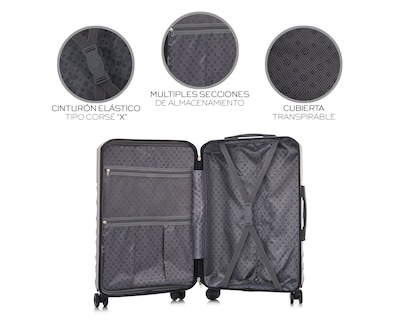 Foto 7 | Set de 4 Maletas Rigidas con Ruedas Giratorias Basitex Plateadas