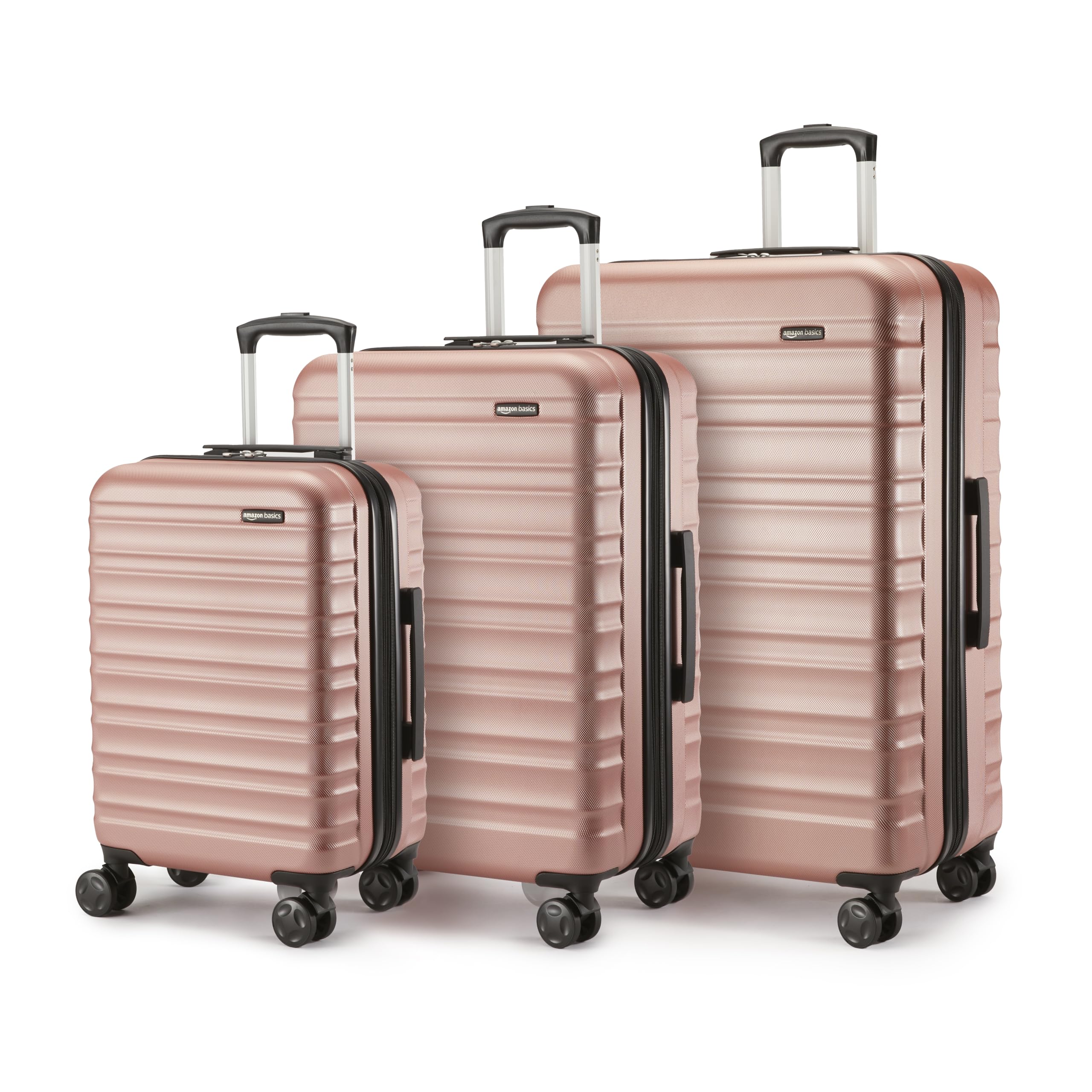 Juego de Maletas Amazon Basics Hardshell  3 Piezas Rosa - Venta Internacional