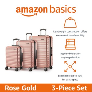 Foto 5 | Juego de Maletas Amazon Basics Hardshell 3 Piezas Rosa - Venta Internacional