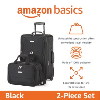 Foto 2 | Juego de Equipaje Amazon Basics Carry On Maleta de 23" y Bolsa de Mano de 15" Negro - Venta Internacional