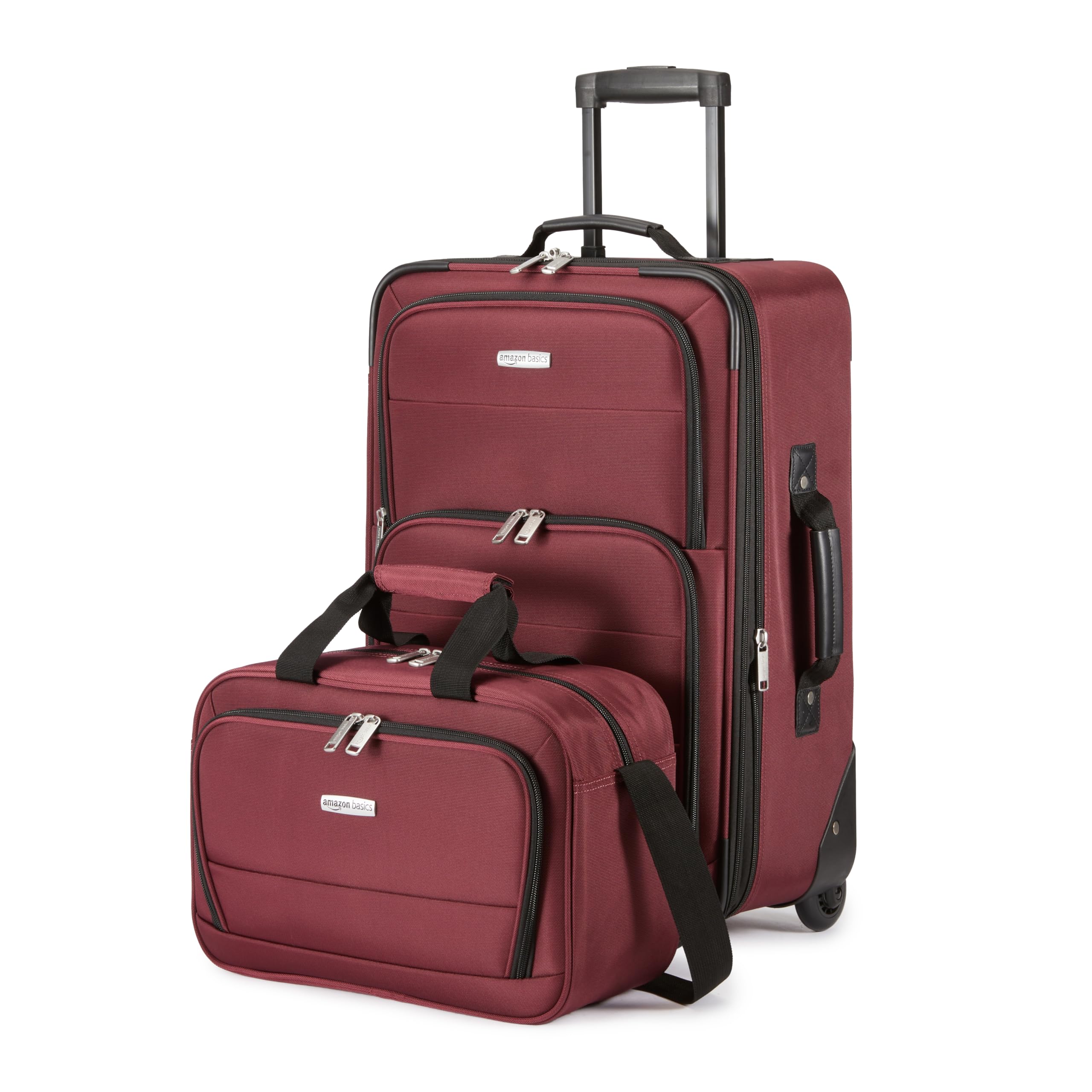 Foto 2 pulgar | Juego de Equipaje Amazon Basics Carry On de 23" con Bolsa de Mano Rojo - Venta Internacional