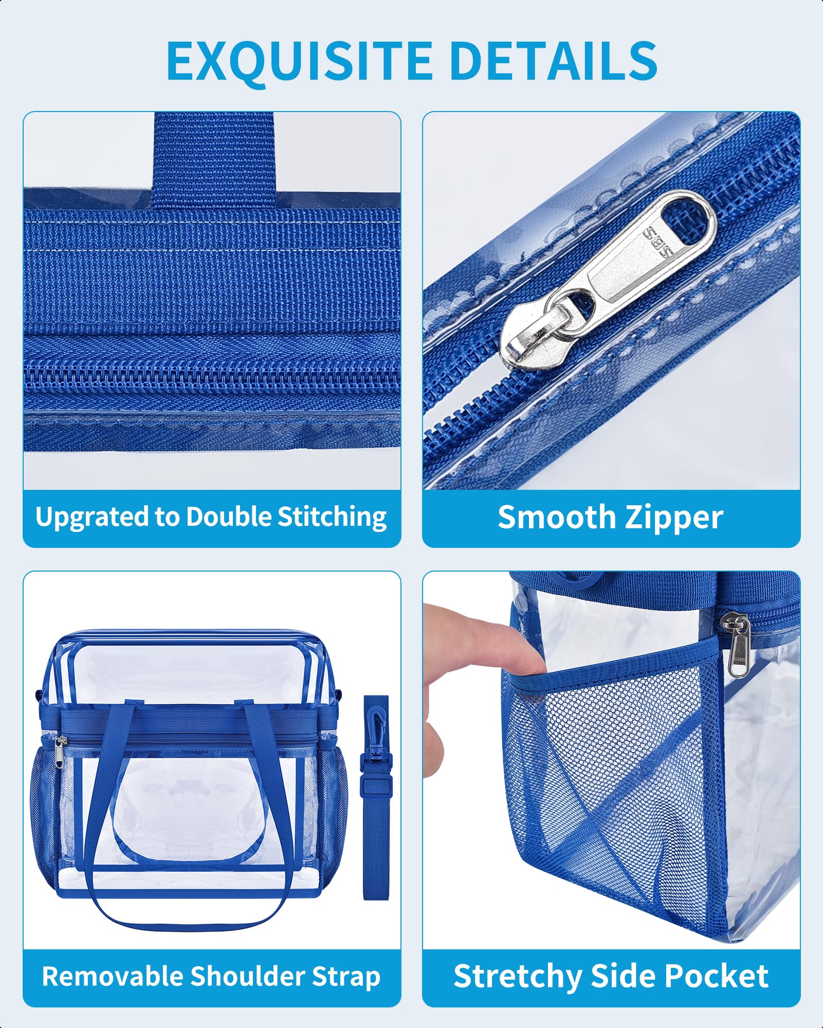 Foto 4 pulgar | Bolsa Transparente Paxiland Stadium Events, 30 X 15 X 30 Cm, Impermeable, Azul - Venta Internacional.