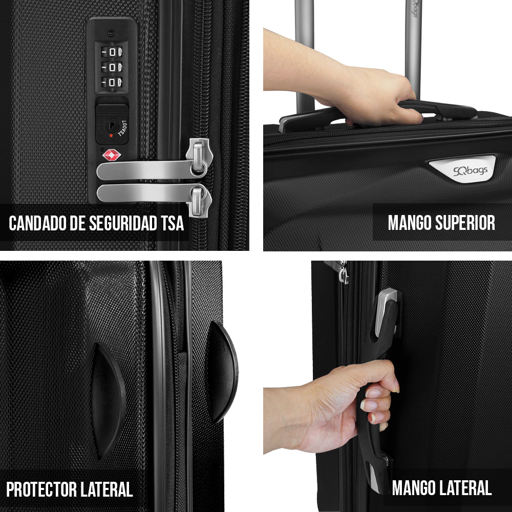 Foto 5 | Set De 3 Maletas De Policarbonato Ea1 20'', 24'' Y 28” - Negras