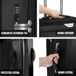 Foto 5 | Set De 3 Maletas De Policarbonato Ea1 20'', 24'' Y 28” - Negras
