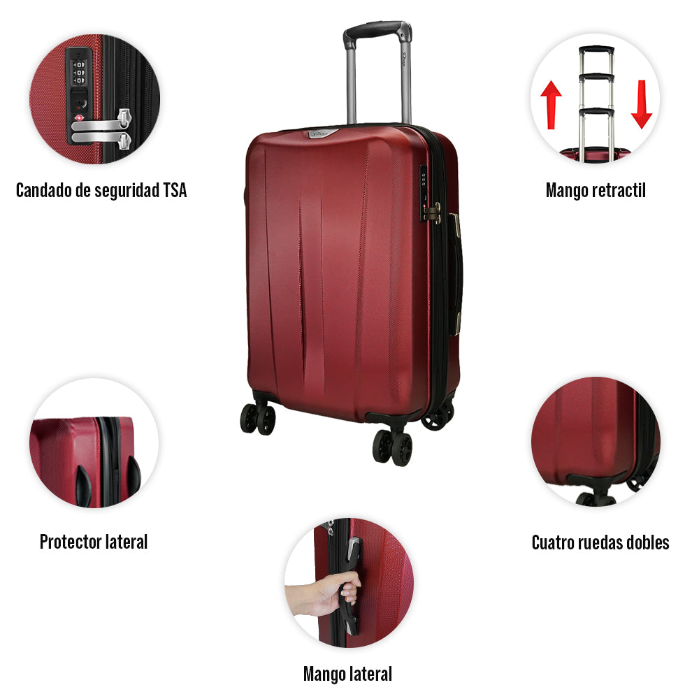 Foto 3 | Set De 3 Maletas De Policarbonato Ea1 20'', 24'' Y 28” - Roja
