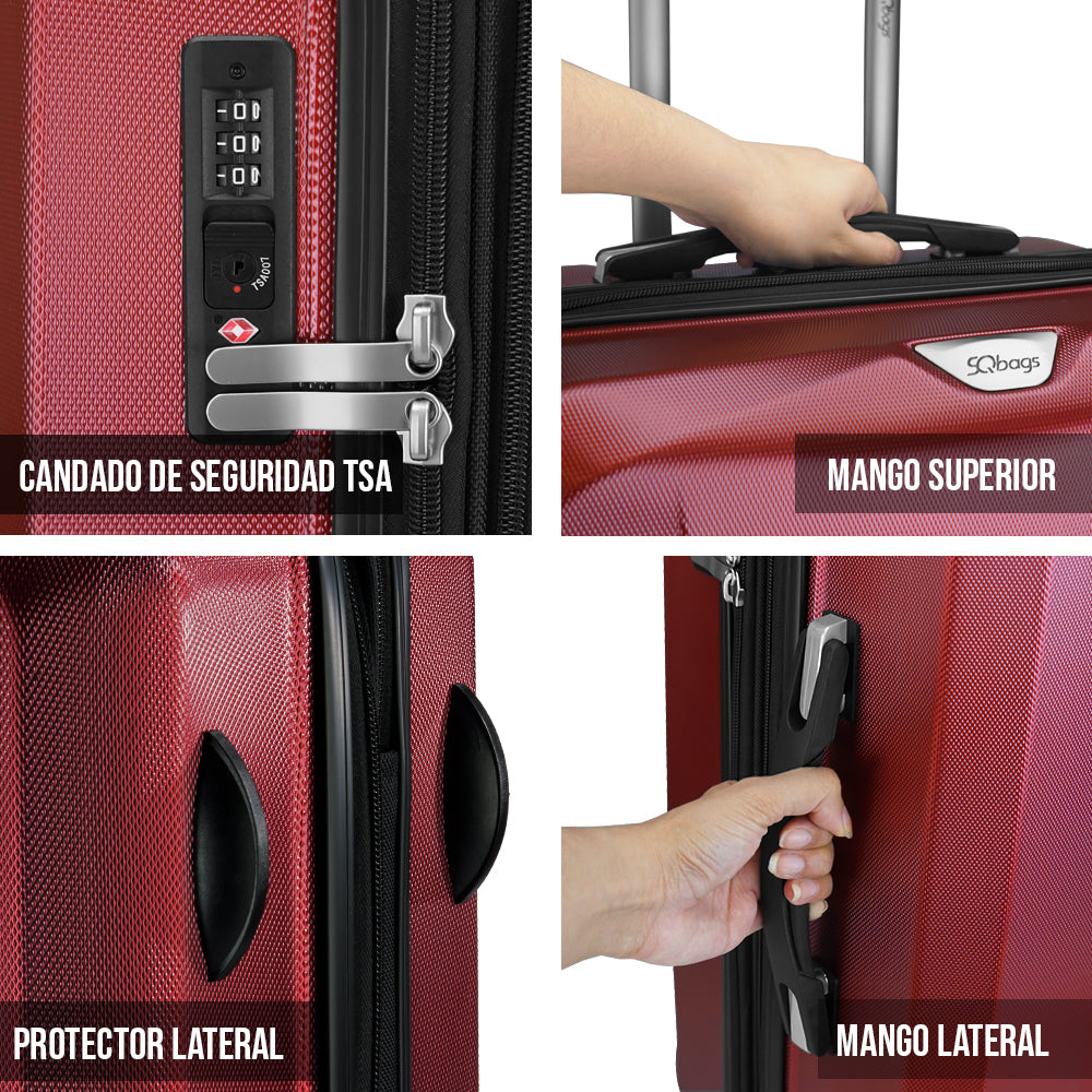Foto 5 | Set De 3 Maletas De Policarbonato Ea1 20'', 24'' Y 28” - Roja