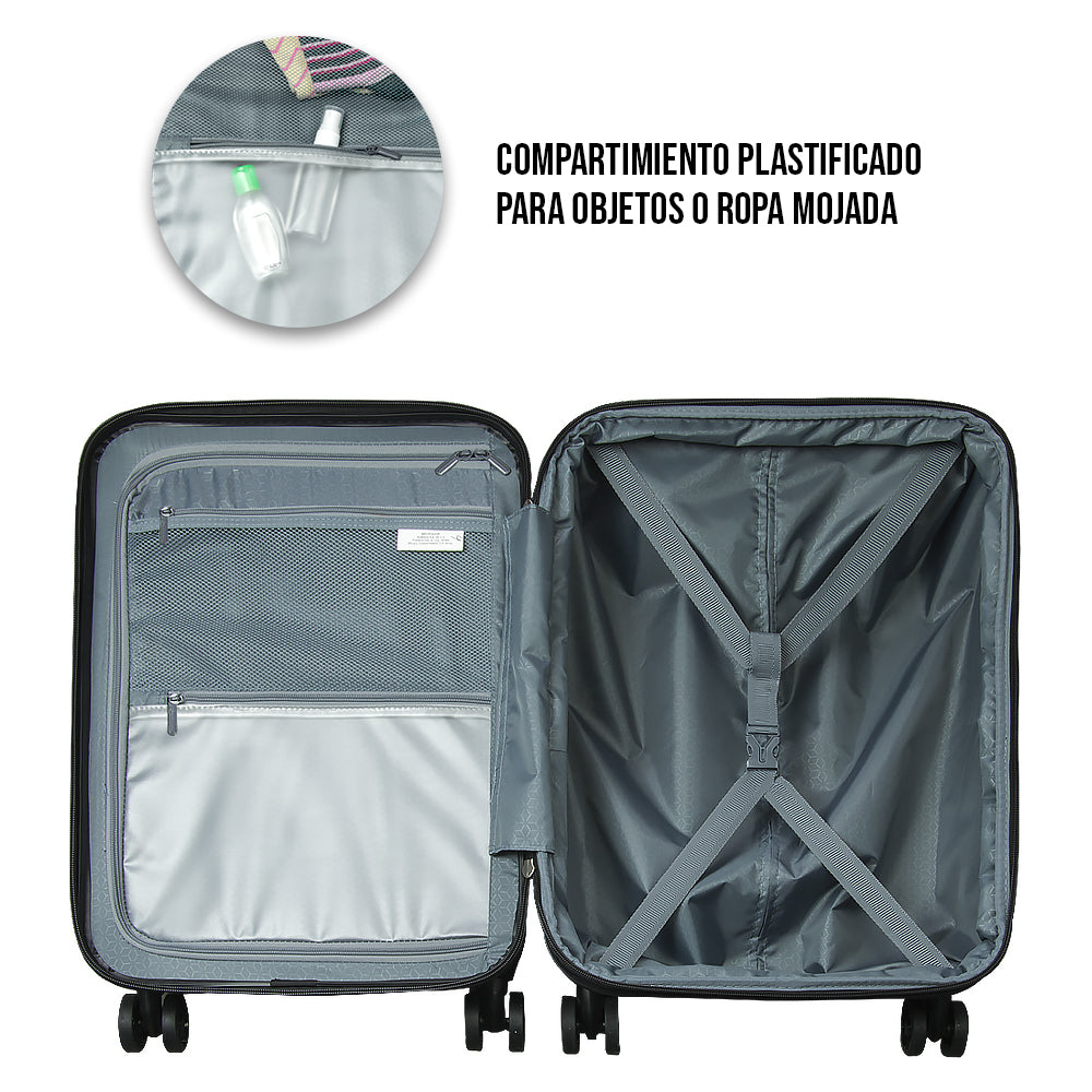 Foto 7 pulgar | Set De 3 Maletas De Policarbonato Ea1 20'', 24'' Y 28” - Roja
