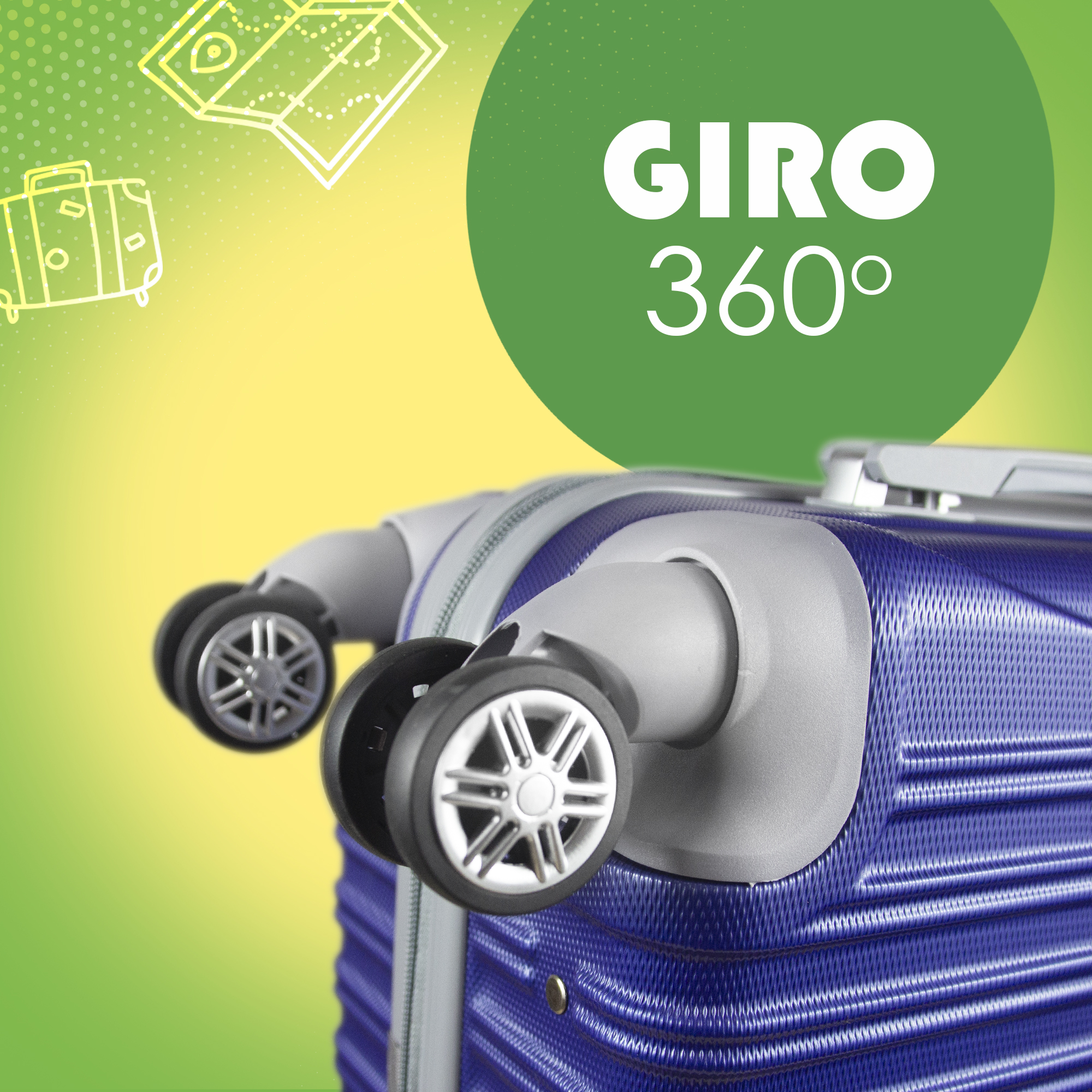 Foto 6 | Set de Maletas para Viaje Ultra Resistente 4 Ruedas 360 de 19 y 24 Pulgadas Etco Travel