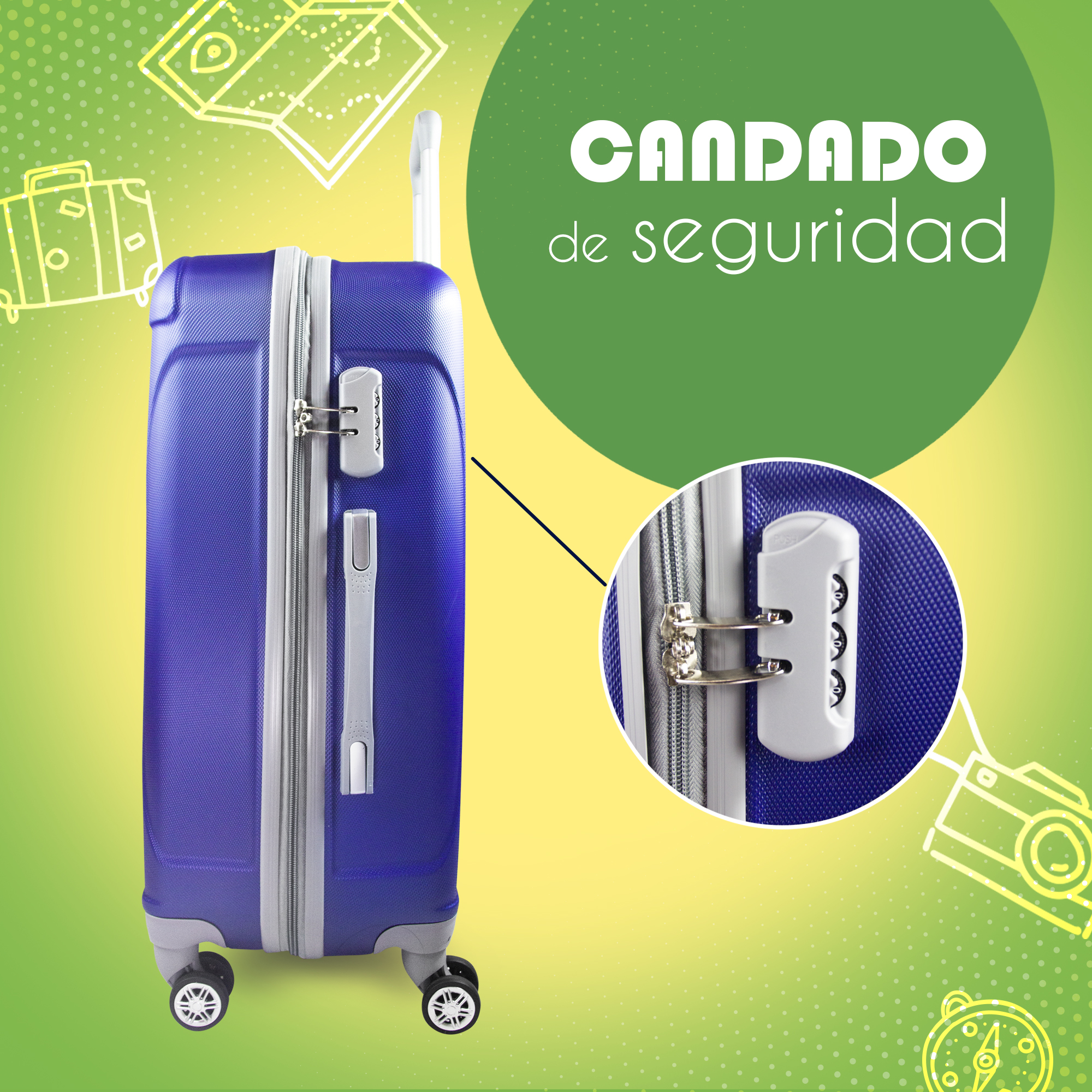 Foto 8 pulgar | Set de Maletas para Viaje Ultra Resistente 4 Ruedas 360 de 19 y 24 Pulgadas Etco Travel
