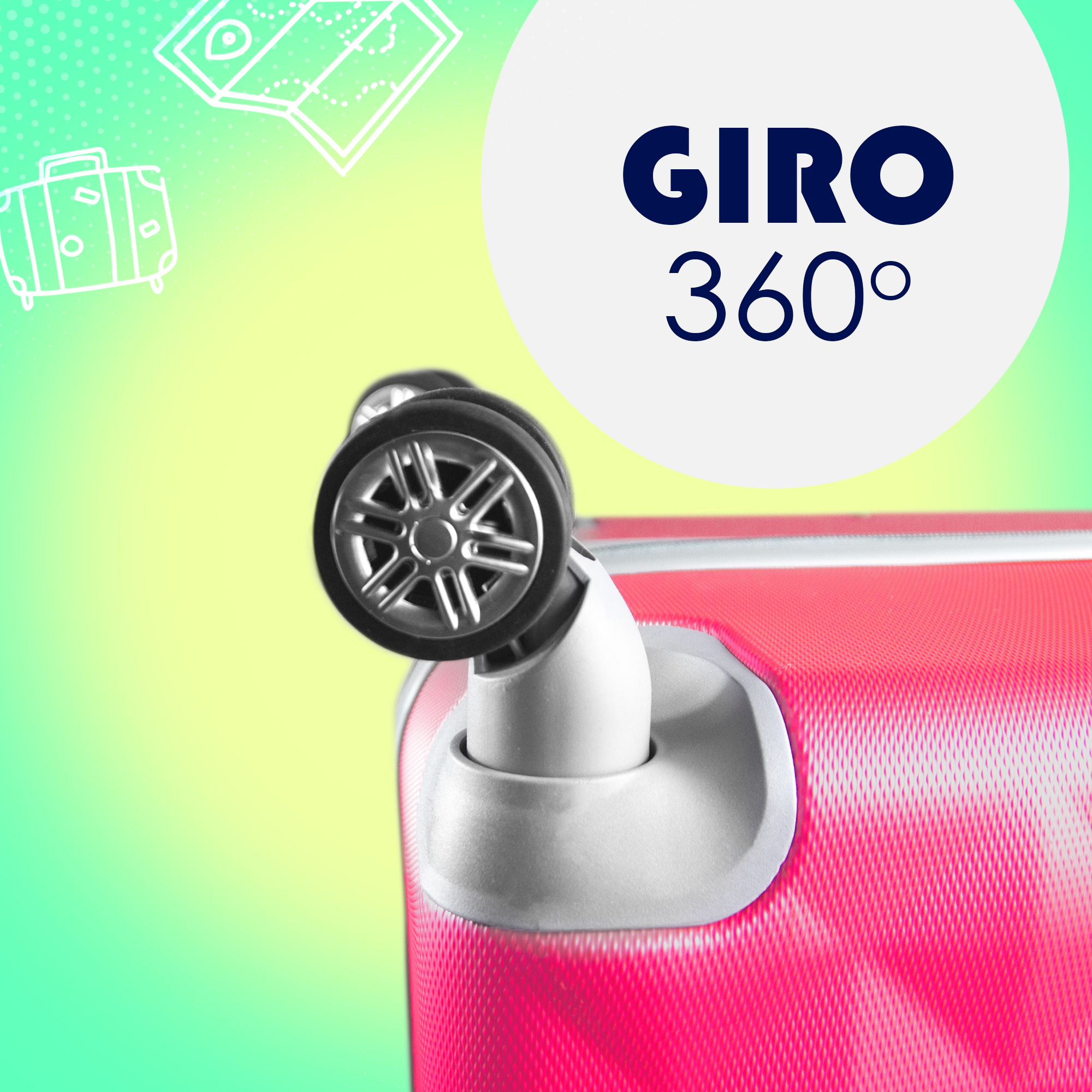 Foto 5 | Set de Maletas para Viaje Ultra Resistente 4 Ruedas 360 de 19 y 24 Pulgadas Etco Travel
