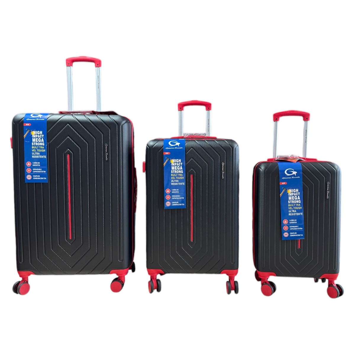 Foto 1 | Set De 3 Maletas De Viaje Abs Irrompible Con Candado Tsa Ruedas Giratorias 360° Color Negro