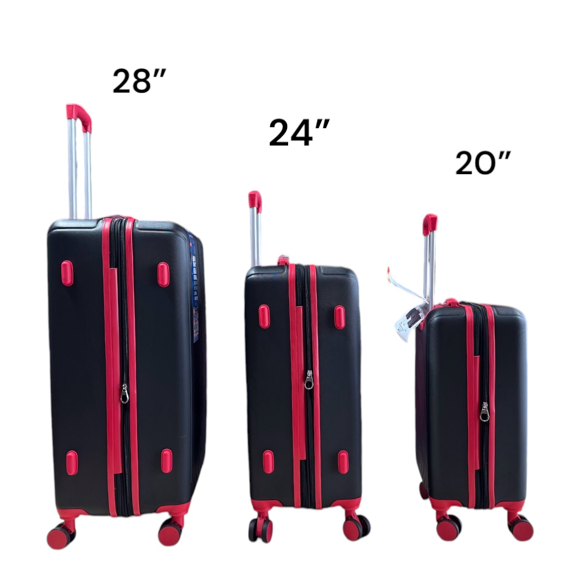 Foto 3 | Set De 3 Maletas De Viaje Abs Irrompible Con Candado Tsa Ruedas Giratorias 360° Color Negro