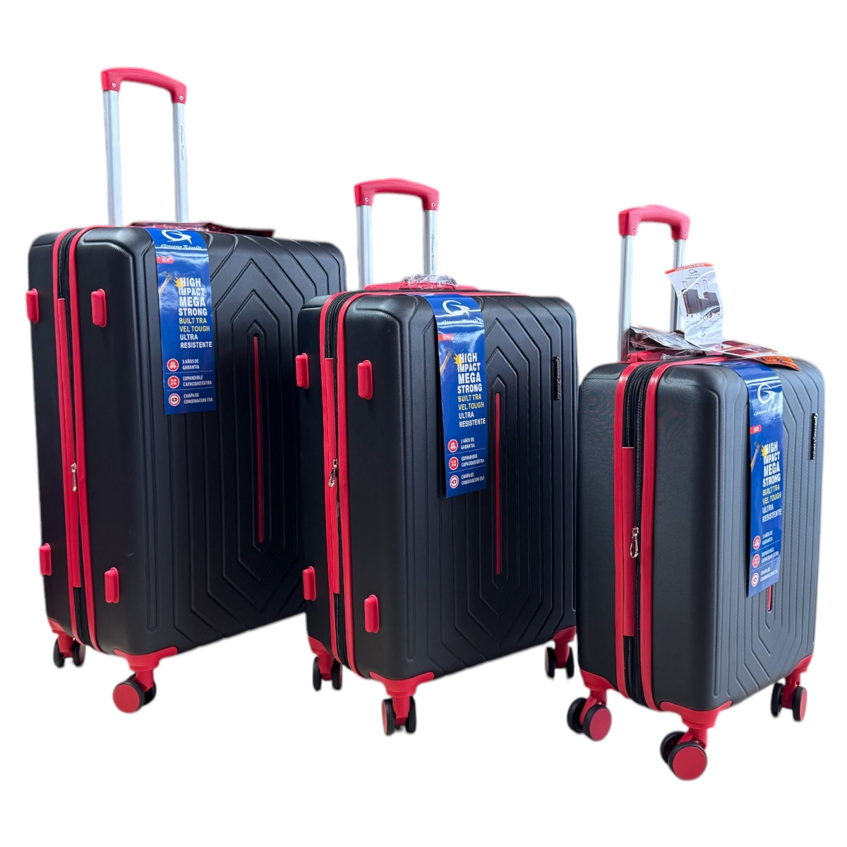 Foto 5 | Set De 3 Maletas De Viaje Abs Irrompible Con Candado Tsa Ruedas Giratorias 360° Color Negro