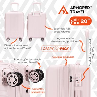 Foto 4 | Maletas de Viaje Carry-on de Mano 10kg Bella Rígida 2 Pack 20 y 16 Pulgadas con Llantas Desmontables