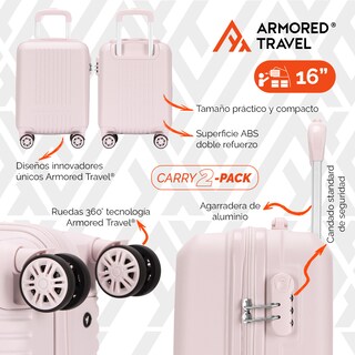 Foto 5 | Maletas de Viaje Carry-on de Mano 10kg Bella Rígida 2 Pack 20 y 16 Pulgadas con Llantas Desmontables