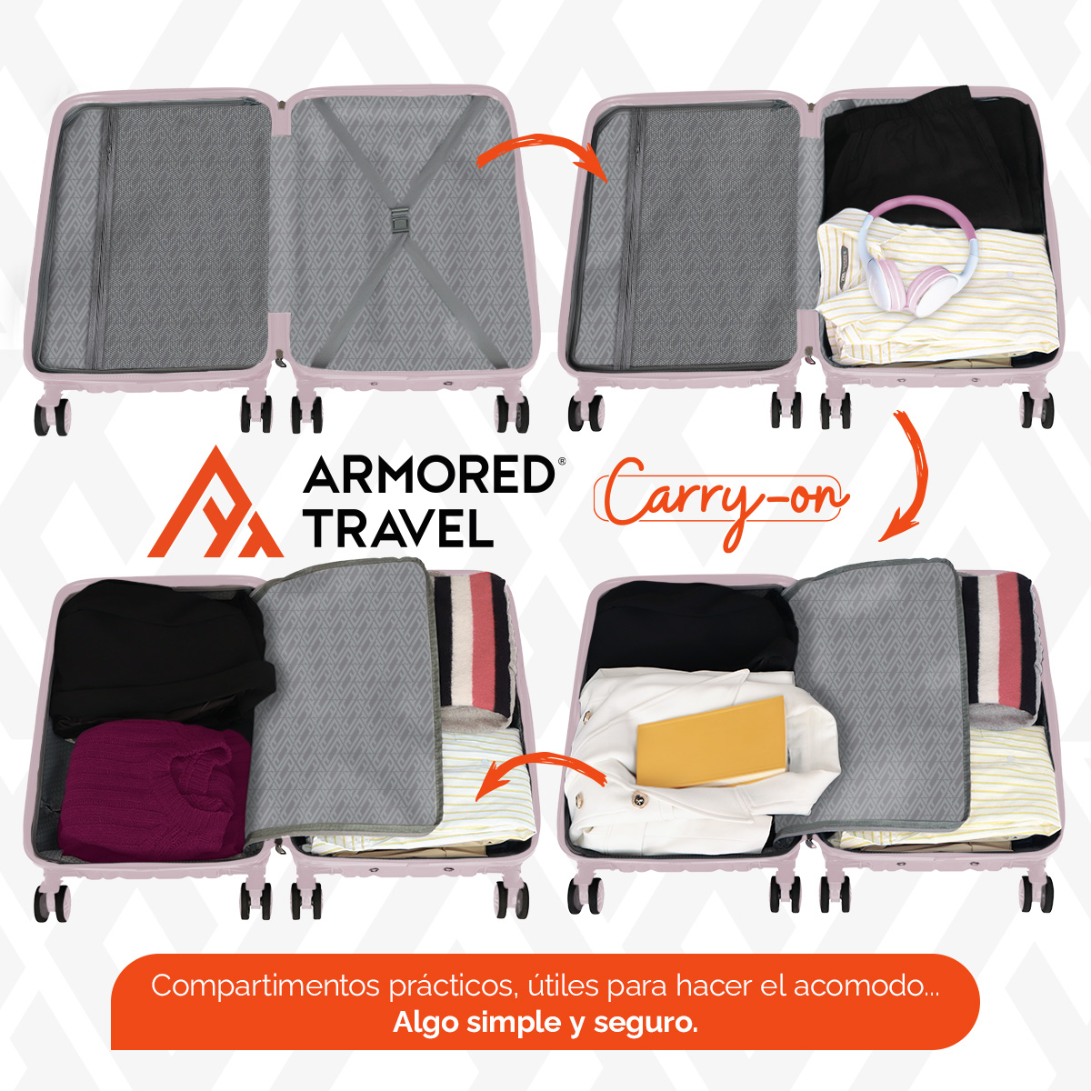 Foto 8 pulgar | Maletas de Viaje Carry-on de Mano 10kg Bella Rígida 2 Pack 20 y 16 Pulgadas con Llantas Desmontables