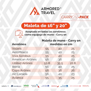 Foto 6 | Maletas de Viaje Carry-on 10kg Rígida 2 Pack 20 y 16 Pulgadas con Llantas Desmontables