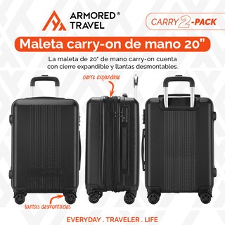 Foto 3 | Maletas de Viaje Carry-on de Mano 10kg Nitro Rígida 2 Pack 20 y 16 Pulgadas con Llantas Desmontables