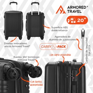 Foto 4 | Maletas de Viaje Carry-on de Mano 10kg Nitro Rígida 2 Pack 20 y 16 Pulgadas con Llantas Desmontables