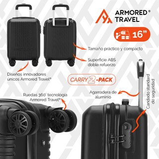 Foto 7 | Maletas de Viaje Carry-on de Mano 10kg Nitro Rígida 2 Pack 20 y 16 Pulgadas con Llantas Desmontables
