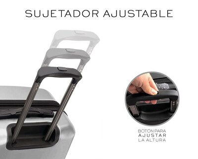Foto 5 | Set De 3 Maletas Rigidas Con Ruedas Giratorias Basitex Plateado