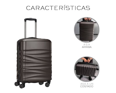 Foto 6 | Set De 3 Maletas Rigidas Con Ruedas Giratorias Basitex Cafés